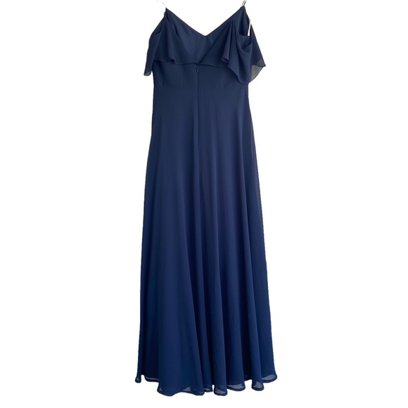 Jenny yoo Navy Blue “mila” cold shoulder formal wedding event bridesmaid gown - Picture 8 of 16